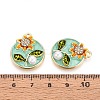 Rack Plating Alloy Rhinestone Enamel Pendants ENAM-N065-15KCG-3