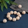 Natural Unfinished Wood Beads LS-WOOD-S651-25mm-LF-4