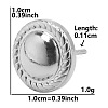 Flat Round Stainless Steel Stud Earrings for Women US2869-1-1