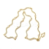 Brass Micro Pave Clear Cubic Zirconia Wave Link Chain Necklaces for Women NJEW-B157-22G-4