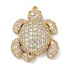 Rack Plating Brass Micro Pave Clear Cubic Zirconia Pendants KK-G515-66G-02-1