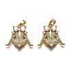 Brass Clear Cubic Zirconia Constellation Charms KK-J278-33G-C-1