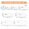 8Pcs 8 Sizes Transparent Acrylic Reusable Drawing Template for DIY Scrapbooking DIY-UN0006-32A-4