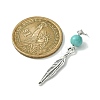 30Pcs Synthetic Turquoise Dyed Pendants PALLOY-JF02308-30A-2