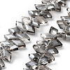 Electroplate Rhombus Glass Beads Strands EGLA-A036-12A-PL03-1