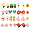 28Pcs 14 Styles Opaque Resin Pendants RESI-CJ0002-54-1