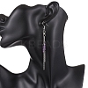 Round 304 Stainless Steel Natural Mixed Stone Dangle Earrings EJEW-JE06783-3
