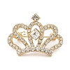 Rhinestone Crown Brooch Pin JEWB-Q030-05G-1