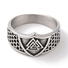 Viking 304 Stainless Steel Valknut Rings RJEW-U005-17C-AS-2