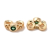 Brass Pave Cubic Zirconia Connector Charms KK-B074-02G-01-1
