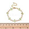 Horse Eye Brass Glass & Cubic Zirconia Link Bracelets BJEW-D378-02G-5