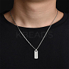 Rectangle 304 Stainless Steel Stamping Blank Tag Pendants STAS-LP0002-74P-3