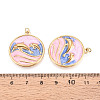304 Stainless Steel Pave Crystal Rhinestone and Enamel Pendants STAS-T069-77-3