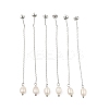 Natural Pearl Beaded Ear Thread EJEW-P219-16P-2