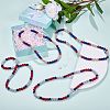 Polymer Clay Rhinestone Round Beaded Necklaces NJEW-SW00049-01-4