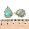 Natural Amazonite Faceted Teardrop Pendants G-I382-01G-01-3