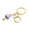 Fortune Cat Porcelain Pendant Keychain KEYC-G064-03G-2