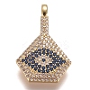 Brass Micro Pave Cubic Zirconia Pendants ZIRC-L075-75A-G-1