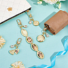 4Pcs Brass Locket Pendants & Alloy Rhinestone Pendant Decorations HJEW-NB00322-4