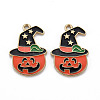 Rack Plating Alloy Enamel Pendants ENAM-S126-066-NR-2