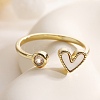 Brass Micro Pave Cubic Zirconia Open Cuff Rings for Women RJEW-K308-02B-G-1