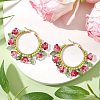 Glass Hoop Earrings EJEW-TA00589-02-2