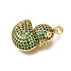 Rack Plating Brass Micro Pave Cubic Zirconia Pendants ZIRC-F142-01G-02-2