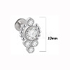 316L Surgical Stainless Steel & G23 Titanium & Crystal Rhinestone Flat Round Cartilage Earrings WGA7630-30-1
