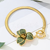 Summer Beach Alloy Yellow Green Enamel Flower Flat Snake Chain Anklets for Women FS-WGA3212-01-4