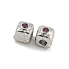 Brass Micro Pave Cubic Zirconia Beads KK-G490-18P-02-2