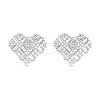 Rack Plating Brass Micro Pave Clear Cubic Zirconia Stud Earrings for Women EJEW-M260-12P-1