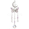 Alloy Hollow Moon Butterfly Hanging Ornaments HJEW-TA00173-01-1