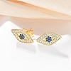 Brass Micro Pave Clear Cubic Zirconia Stud Earrings EJEW-M076-01G-02-1