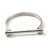 Non-Tarnish 304 Stainless Steel D Shape Bar Screw Bangle BJEW-G636-04B-P-2