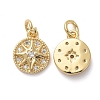 Brass Micro Pave Clear Cubic Zirconia Charms KK-I658-03G-2