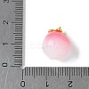 Peach Opaque Resin 3D Fruit Pendants RESI-V002-03B-3
