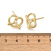 Rack Plating Heart Brass Micro Pave Clear Cubic Zirconia Stud Earrings EJEW-H143-17G-5