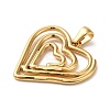Golden Plated 304 Stainless Steel Pendants STAS-L272-004G-02-2