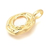 Brass Pave Natural Freshwater Shell Pendants KK-U040-03G-2