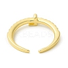 Clear Cubic Zirconia Initial Letter Open Cuff Ring RJEW-H120-09G-L-3