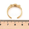 Natural Rose Quartz and Flat Round Open Cuff Ring RJEW-B039-02G-09-01-2
