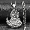 201 Stainless Steel Saint Jude Pendant Necklaces for Men Women LS-NJEW-K283-16P-1