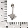 304 Stainless Steel Clear Cubic Zirconia Curved Barbell Belly Button Rings AJEW-D306-03P-03-4