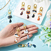 10Pcs Cat Alloy Enamel Pendant Decorations HJEW-TAC0178-5