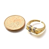 Brass Micro Pave Clear Cubic Zirconia Cuff Rings RJEW-U035-05GP-5