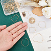 36pcs 9 style Brass Hoop Earring Findings KK-PH0005-99-3