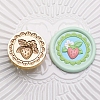 Golden Tone Round Wax Seal Brass Stamp Heads AJEW-Z034-01G-01-1