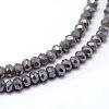 Faceted Rondelle Full Rainbow Plated Electroplate Glass Beads Strands X-EGLA-M004-2mm-A02-2