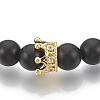 Synthetic Lava Rock Stretch Bracelets ZIRC-T006-24G-02-2