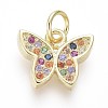 Brass Micro Pave Cubic Zirconia Charms ZIRC-I032-59G-1